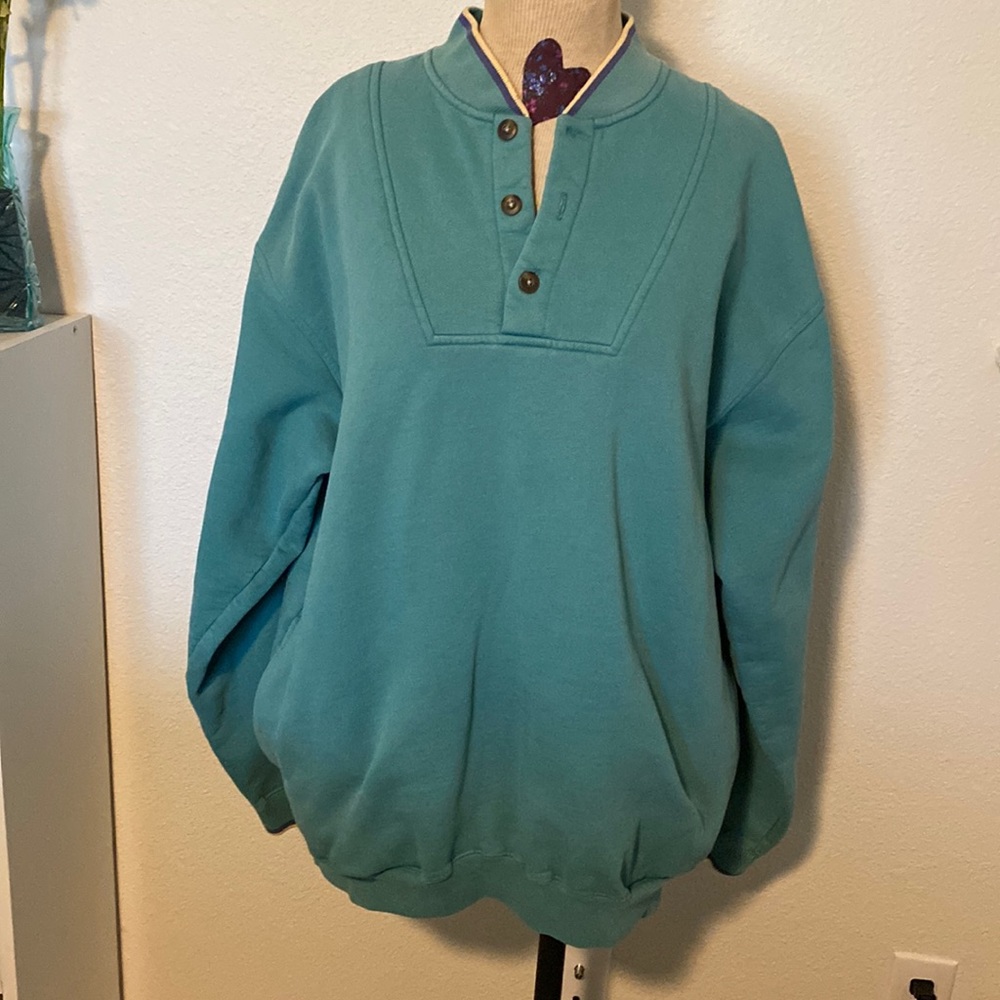 Vintage Lands End oversized buttoned sweatshirt